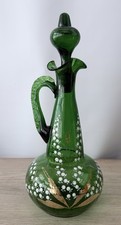 Vintage Green Glass Decanter