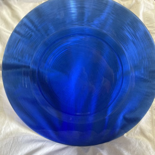 Cobalt blue glass - plates, x6