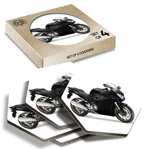 Hexagon coasters black - 4,