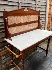 Antique Edwardian washstand with marble top — for upcycling/restoration