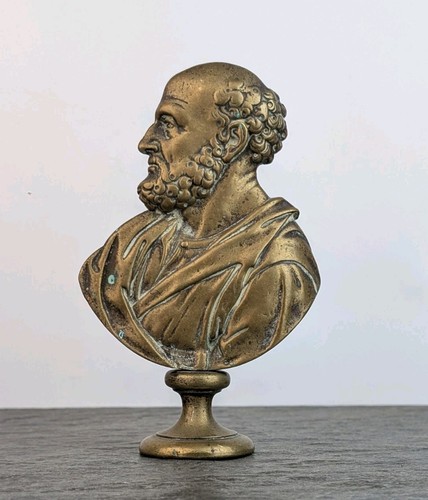 Antique cast brass relief - cast,