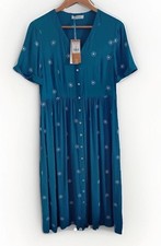 WOOLOVERS Teal Mid Blue Floral