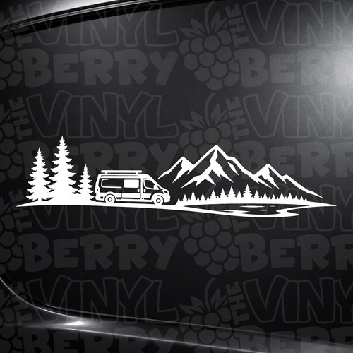 Camper van mountain vinyl - camper,
