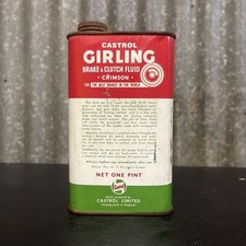 Castrol ‘ Z Logo’ Girling Brake and Clutch Fluid 1 Pint Vintage Oil Tin