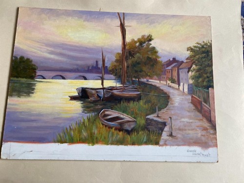 Boats moored along the - boats,