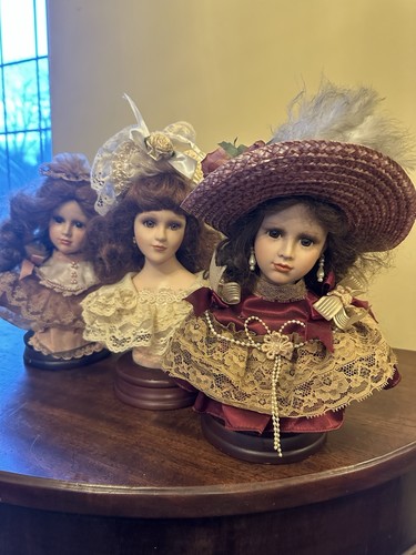 Vintage mounted porcelain doll - mounted,