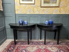Pair Of Ebonised Effect George III Demi Loom Side Tables