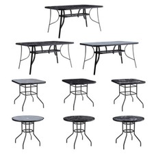 2024 Hot Sale Marble/Wood Effect Tempered Glass Outdoor Garden Dining Table Desk