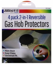 4x Pack Reusable Gas Cooker Stove Hob Protector Liner Non Stick Reversible Cover