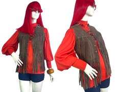 1960s vintage suede fringed