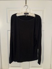 Laura Ashley Ladies Stylish Black Long Sleeve Top (Size: 14)