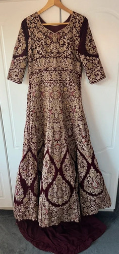 Maroon pakistani bridal - pakistani,