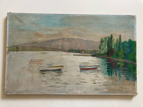 Vintage oil painting canvas - painting,