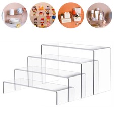4X Acrylic Clear Display Shelves Perspex Stands Risers Shelf Retail Shop