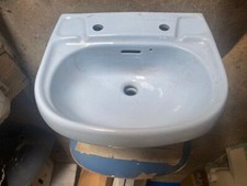 TWYFORDS NOCTURNE BASIN, 500MM, 2 TAP HOLE OPTION IN Cornflower Blue