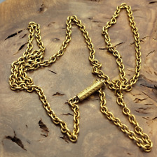 Antique Victorian 22ct Solid Gold 16 Inch Belcher Link Chain Engraved Clasp