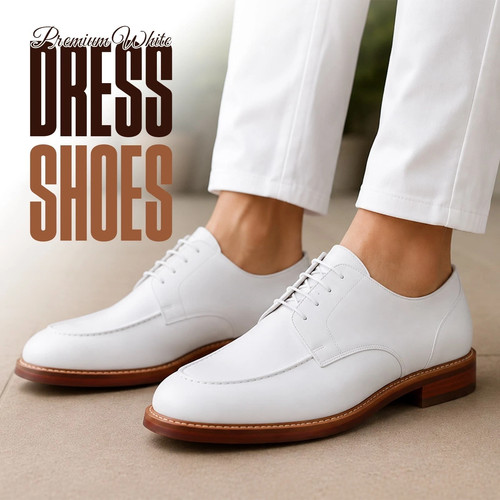 Mens handmade white genuine - mens,