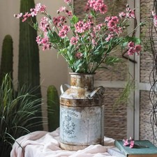 Rustic Metal Bucket Planter