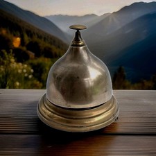 V Loud Antique Reception Bell Desktop Porters Hotel / B&B / Heavy Quality Brass