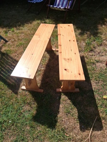 Pair pine bench - pine, seats