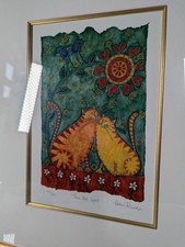 Helen Rhodes Cat Print 'The HotSpot' Framed Limited Edition Print 316 / 500 BU12