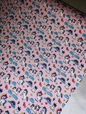 1 Meter Rose & Hubble Baby Pink Unicorn Print 100% Cotton Fabric 45”Wide Dress 