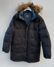 Hugo Boss Padded Parka Jacket Owe-F Mens 50 Large Black Faux Fur Hooded Coat