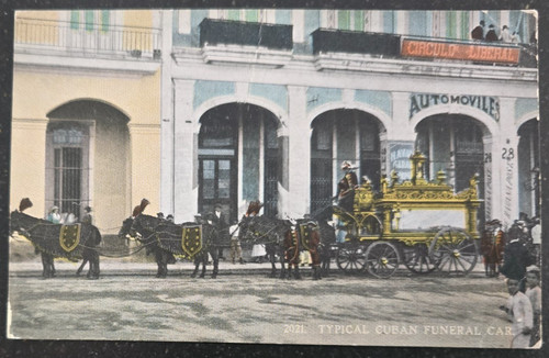 Antique postcard horse drawn - postcard,,