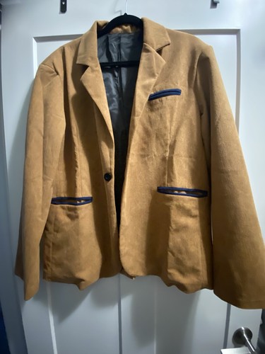 Tan corduroy blazer - , blue
