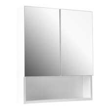 2 Doors White Mirror Cabinet