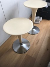 Two Vintage designer Bombo tables by Magis - adjustable height - pale yellow!