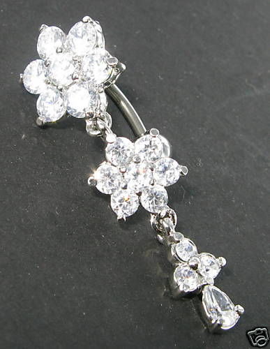 Grade titanium flower dangle - 5,