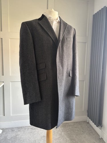 Moon tweed wool overcoat - m&s,
