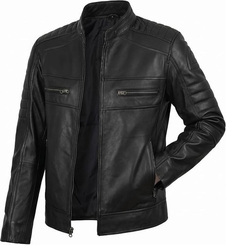 Cafe racer leather jacket for - leather,