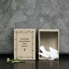 White Porcelain Dove Matchbox