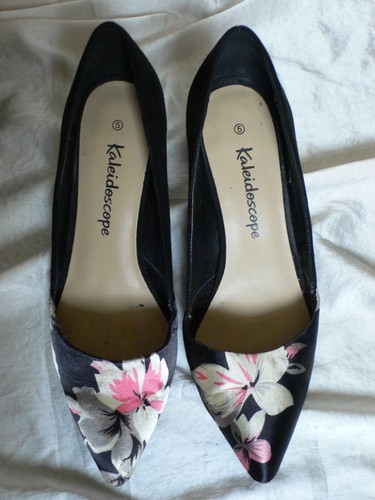 Black suede floral - black, suede/floral