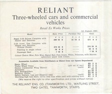 Reliant 3 Wheelers Regal & Van