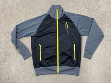 McKenzie Full Zip Tracksuit Top Mens large Black Grey Pit-pit 22"