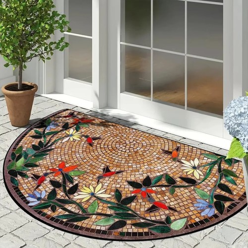 Half moon outdoor door mat - half,