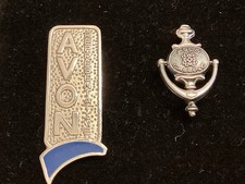 Avon Metal Pin Badges x 2, Avon Representative & Avon Calling