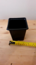 12x 12cm square plastic  plant pots with Drainage Holes  