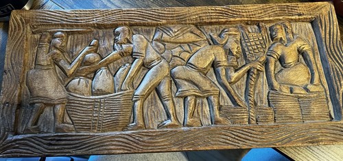 Vintage hand carved wood - hand,