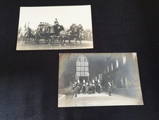 2 Vintage Mrs Albert Broom Postcards Horse & Carriage Edward V11 In State London