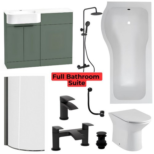Green shape unit bath - shape, full