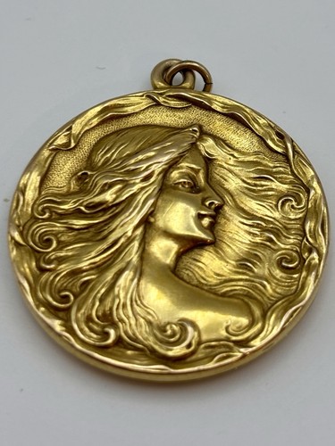 14k art nouveau figural lady - 14k,