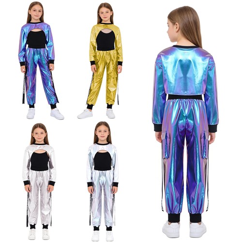 Girls set metallic tracksuits - metallic,