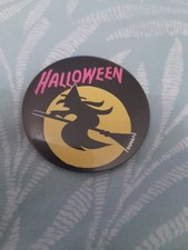 Halloween Pin Badge Witch On Broomstick
