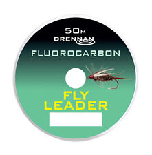 Drennan 50m Fluorocarbon Fly Leader Mono Fishing Line Tippet Leader All Sizes