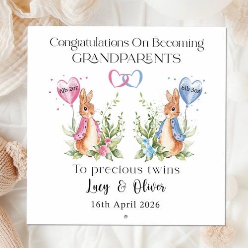 Personalised twins new parents - twins,