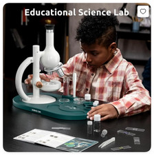 Science Can Microscope for Kids 1600X LED with 8 Prepared Slides Educational Toy